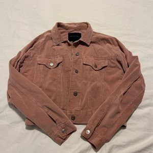 Dusty pink corduroy cropped jacket